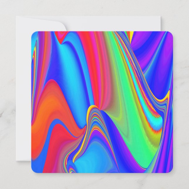 Summerfeeling , Abstrakt 3D Rainbowart Save The Date (Vorderseite)