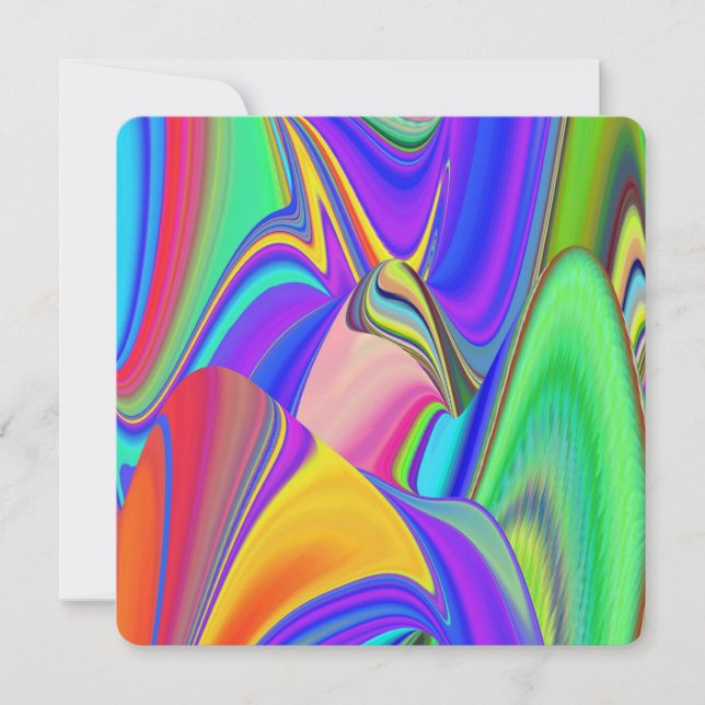 Summerfeeling , Abstrakt 3D Rainbowart Save The Date (Vorderseite)