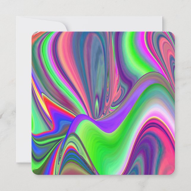Summerfeeling , Abstrakt 3D Rainbowart Save The Date (Vorderseite)