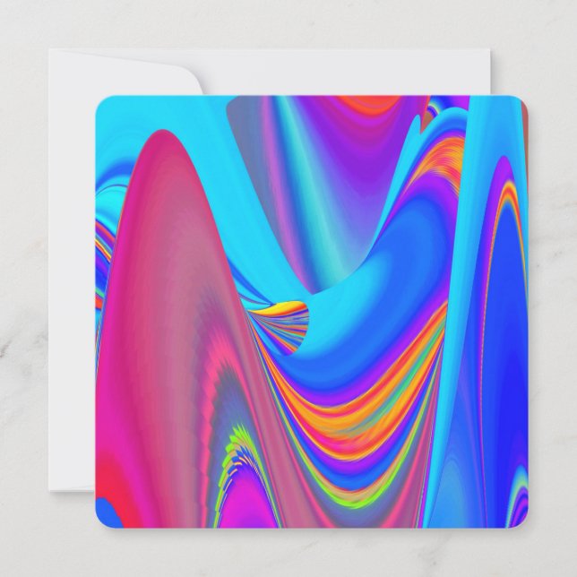Summerfeeling , Abstrakt 3D Rainbowart Save The Date (Vorderseite)