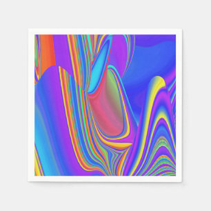 Summerfeeling , Abstrakt 3D Rainbowart Serviette