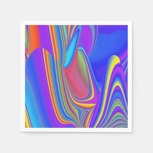 Summerfeeling , Abstrakt 3D Rainbowart Serviette (Vorderseite)