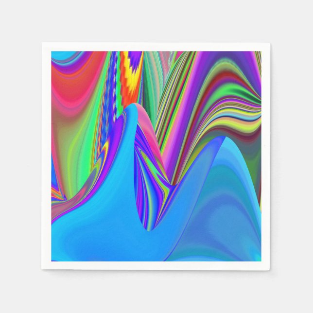 Summerfeeling , Abstrakt 3D Rainbowart Serviette (Vorderseite)