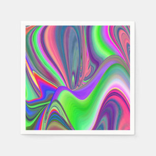 Summerfeeling , Abstrakt 3D Rainbowart Serviette