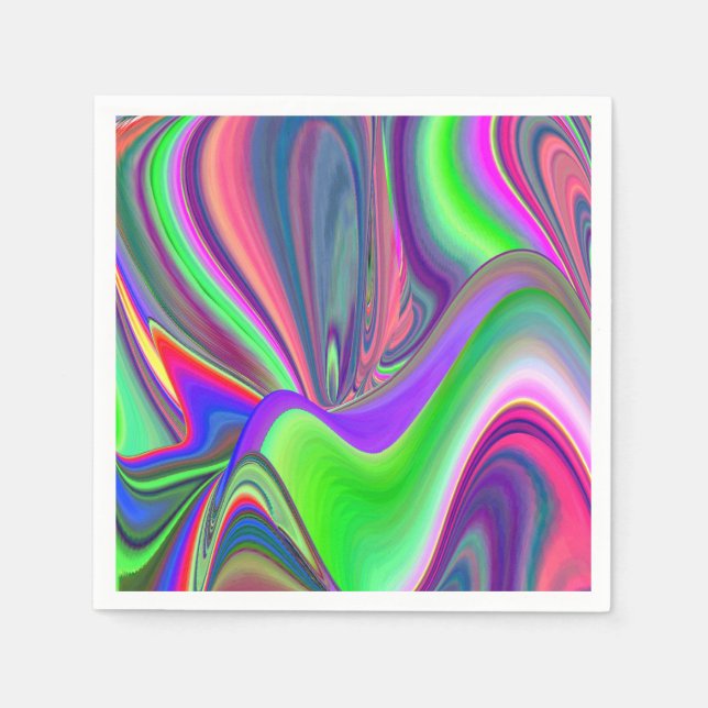 Summerfeeling , Abstrakt 3D Rainbowart Serviette (Vorderseite)