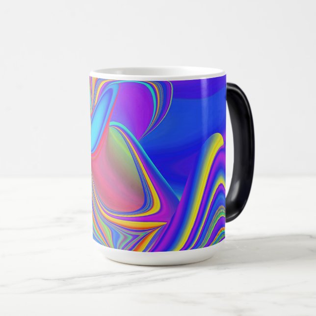 Summerfeeling , Abstrakt 3D Rainbowart Verwandlungstasse (VorderseiteRechts)