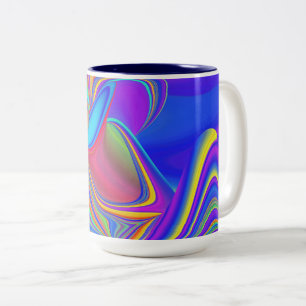 Summerfeeling , Abstrakt 3D Rainbowart Zweifarbige Tasse