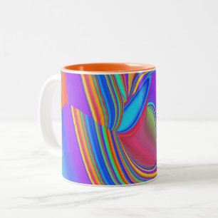 Summerfeeling , Abstrakt 3D Rainbowart Zweifarbige Tasse