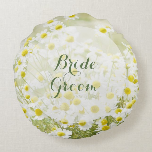 Summerfield Daisies Blume Daisy Wedding Forever Rundes Kissen (Rückseite)