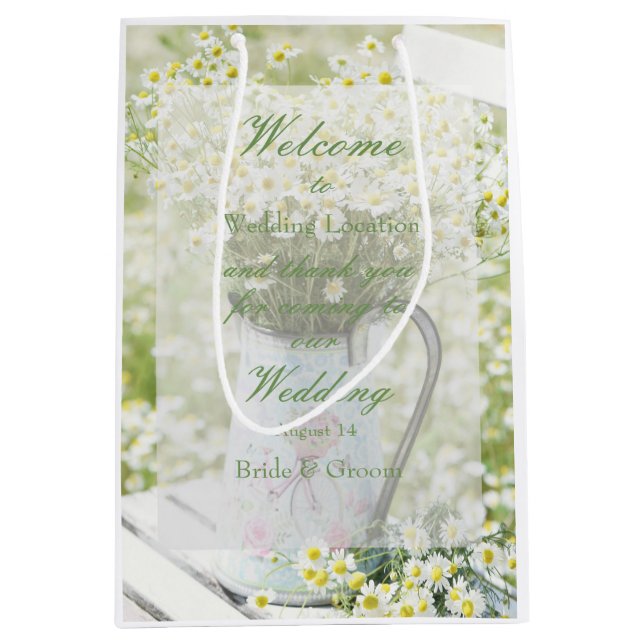 Summerfield Daisies Daisy Chamomile Blume Wedding Mittlere Geschenktüte (Vorderseite)