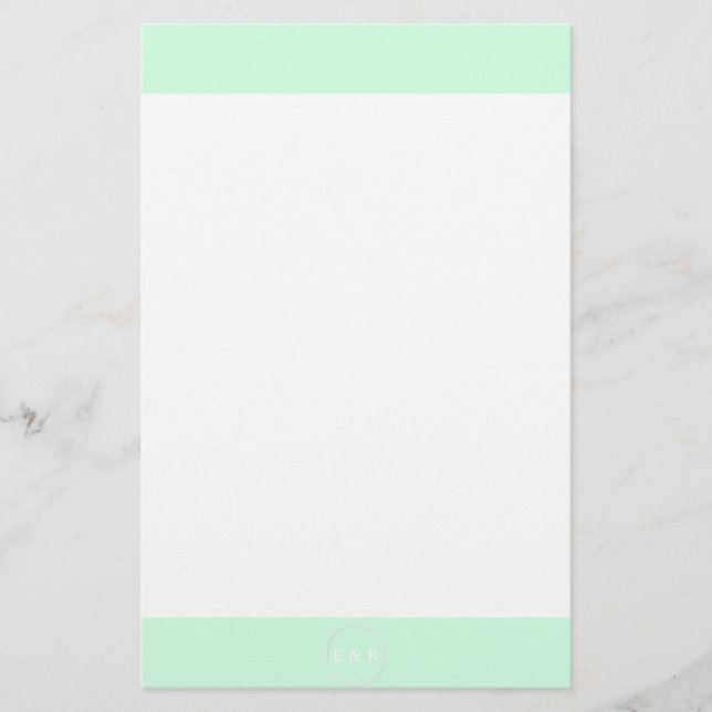 Summermint Pastel Green Mint Wedding Briefpapier (Vorderseite)