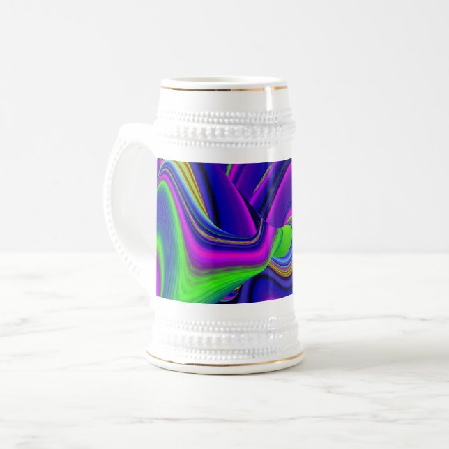 Summerrainbow , Abstrakt 3D Rainbowart Bierglas (Vorderseite Links)