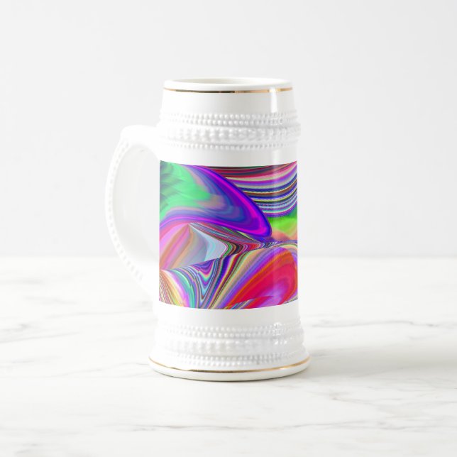 Summerrainbow , Abstrakt 3D Rainbowart Bierglas (Vorderseite Links)