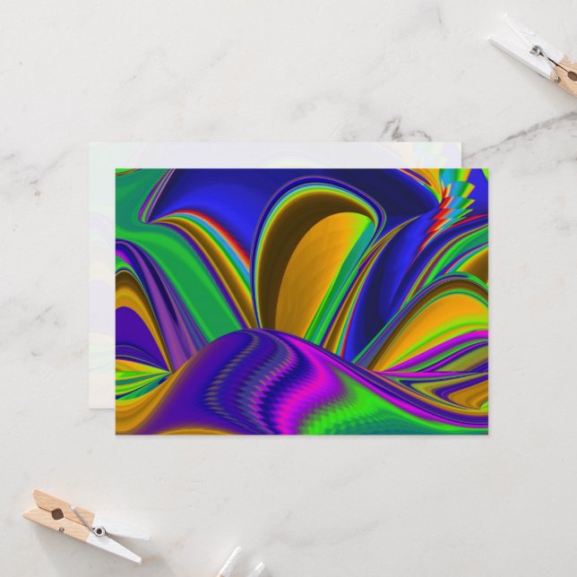 Summerrainbow , Abstrakt 3D Rainbowart Einladung (Vorderseite/Rückseite Beispiel)