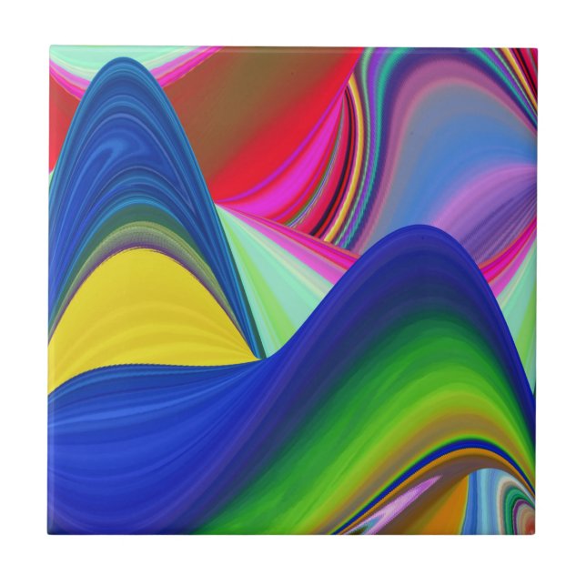Summerrainbow , Abstrakt 3D Rainbowart Fliese (Vorderseite)
