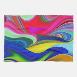 Summerrainbow , Abstrakt 3D Rainbowart Geschirrtuch