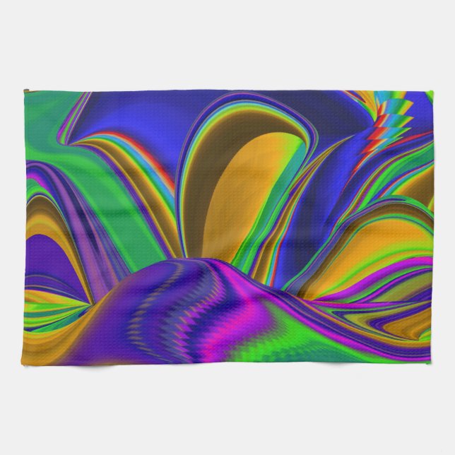 Summerrainbow , Abstrakt 3D Rainbowart Geschirrtuch (Horizontal)