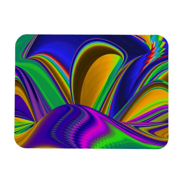 Summerrainbow , Abstrakt 3D Rainbowart Magnet (Horizontal)