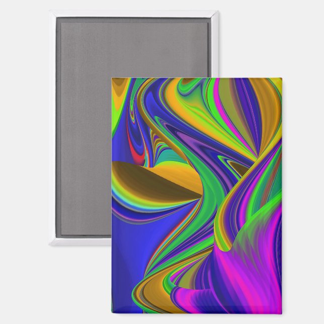 Summerrainbow , Abstrakt 3D Rainbowart Magnet (Vorderseite/Rückseite)