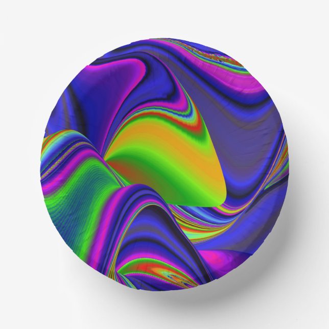 Summerrainbow , Abstrakt 3D Rainbowart Pappteller (Vorderseite)
