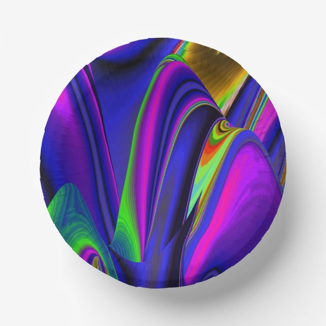 Summerrainbow , Abstrakt 3D Rainbowart Pappteller (Vorderseite)