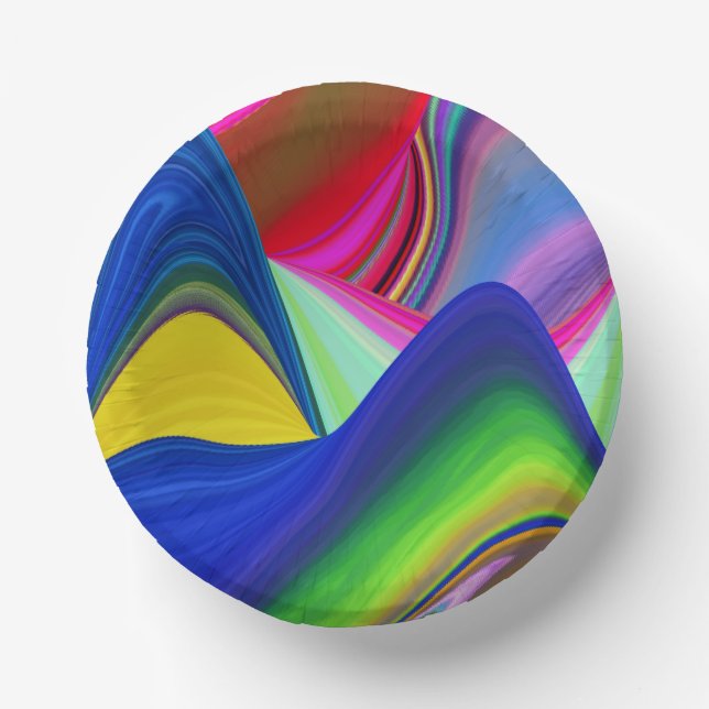 Summerrainbow , Abstrakt 3D Rainbowart Pappteller (Vorderseite)