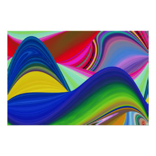 Summerrainbow , Abstrakt 3D Rainbowart Poster