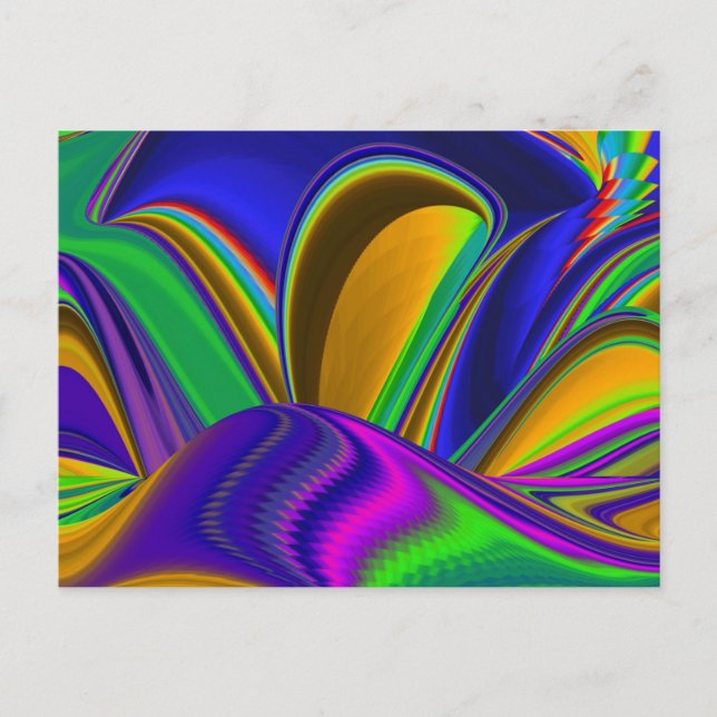 Summerrainbow , Abstrakt 3D Rainbowart Postkarte (Vorderseite)