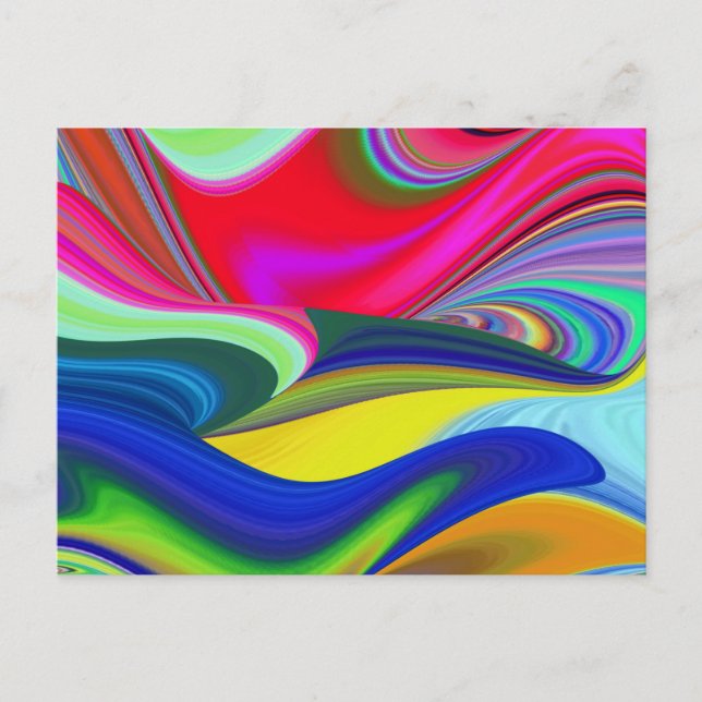 Summerrainbow , Abstrakt 3D Rainbowart Postkarte (Vorderseite)