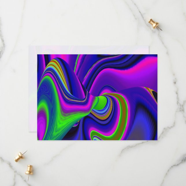 Summerrainbow , Abstrakt 3D Rainbowart Save The Date (Vorderseite/Rückseite Beispiel)
