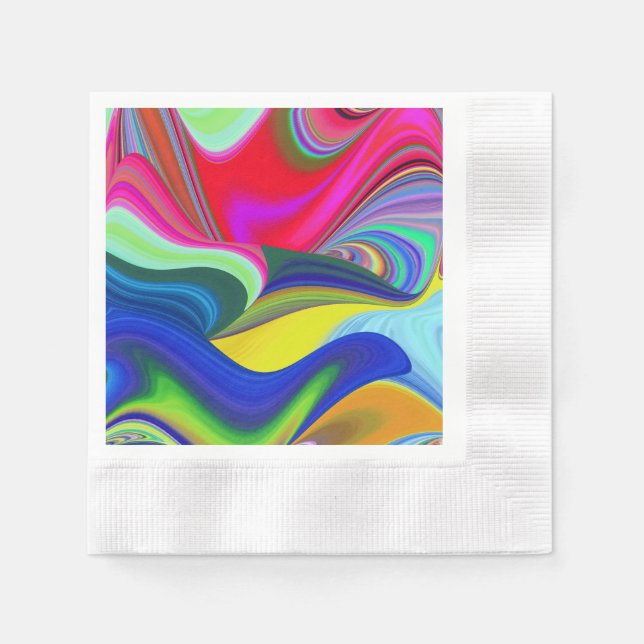 Summerrainbow , Abstrakt 3D Rainbowart Serviette (Vorderseite)