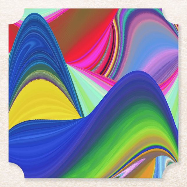 Summerrainbow , Abstrakt 3D Rainbowart Untersetzer (Vorderseite)