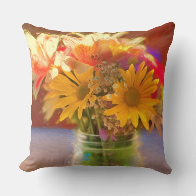 Summer's Bouquet Throw Kissen (Vorderseite)
