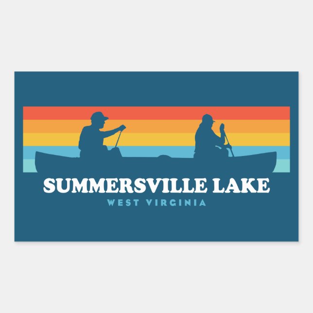 Summersville Lake West Virginia Canoe Rechteckiger Aufkleber (Vorderseite)