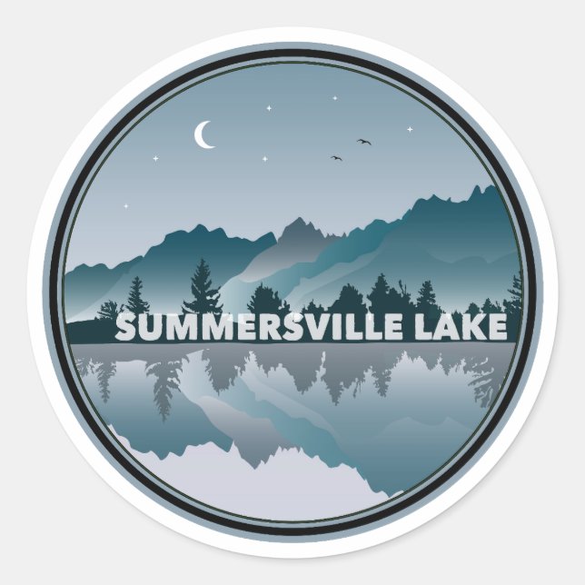 Summersville Lake West Virginia Reflektion Runder Aufkleber (Vorderseite)
