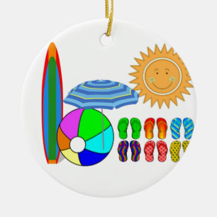 Summertime Beach Party Keramik Ornament