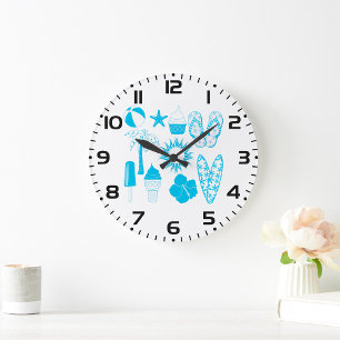 Summertime-Icons Große Wanduhr