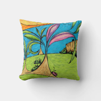 Summertime Ladybird Painting Throw Pillow Kissen