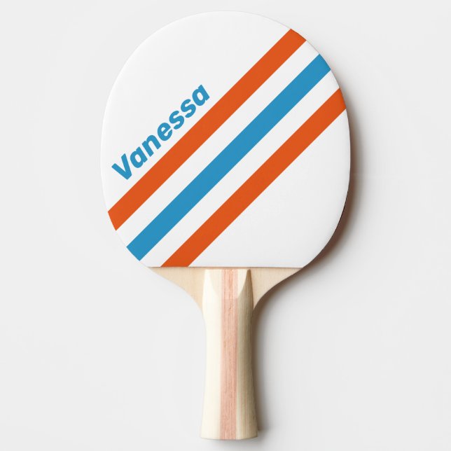 Summertime Nostalgic Angled Striping with Name Tischtennis Schläger (Vorderseite)