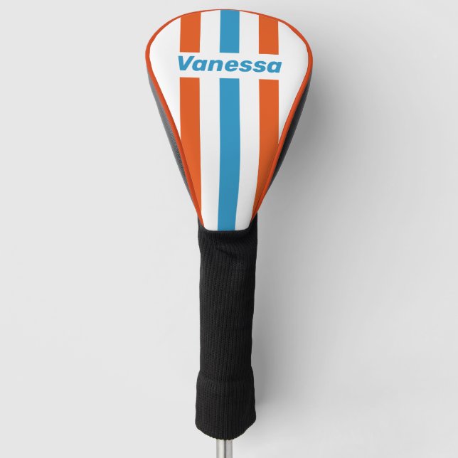 Summertime Nostalgic Pin Stripes with Name Golf Headcover (Vorderseite)