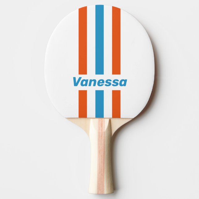 Summertime Nostalgic Pin Stripes with Name Tischtennis Schläger (Vorderseite)