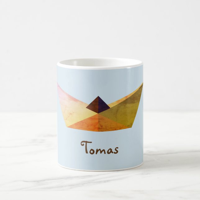 Summertime, Origami Hat personalisierter Mug Kaffeetasse (Mittel)