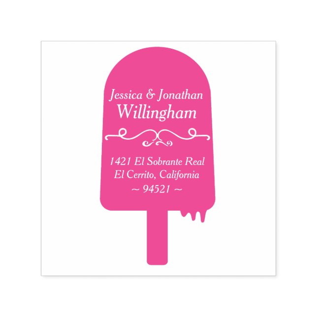 Summertime Popsicle Rücksendeadresse Briefmarke Permastempel (Design)