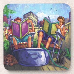 Summertime Reading Getränkeuntersetzer