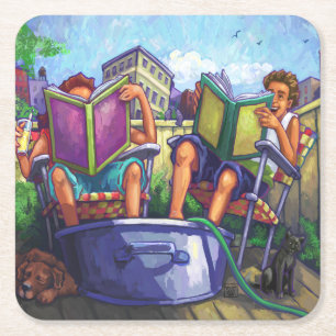 Summertime Reading Rechteckiger Pappuntersetzer