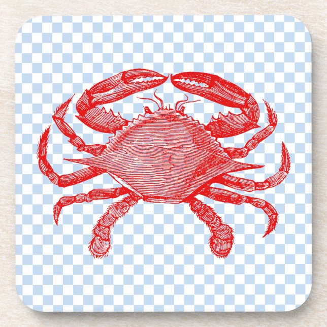 Summertime Seafood Crab Picnic Untersetzer (Vorderseite)