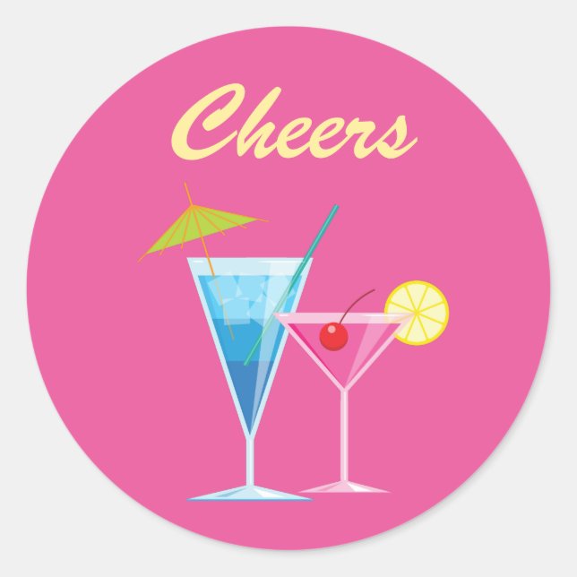Summertime Wedding Cheers Sticker (Vorderseite)