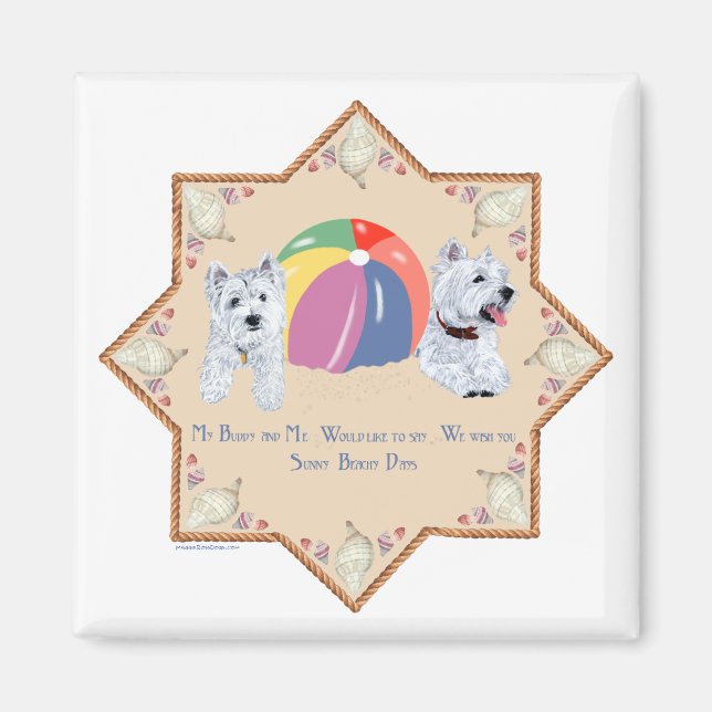 Summertime Westies Sandy Magnet (Vorne)