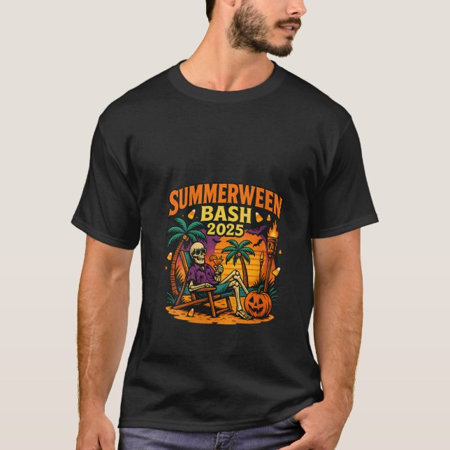 SummerWeen Bash 2025 Skeleton Beach Party H T-Shirt (Vorderseite)