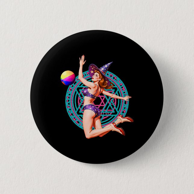 Summerween Beach Ll Button-up Y HexenHalloween Mag Button (Vorderseite)